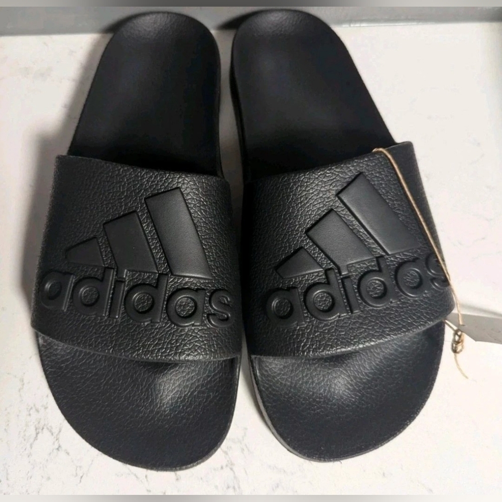 Adidas Adilette black slides, size Men 12 #loungewear #summer